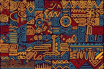 Ethnic handmade ornament, seamless pattern