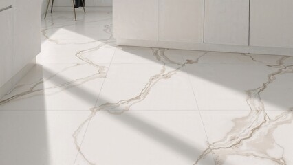 Poster - Floor background with white marble texture