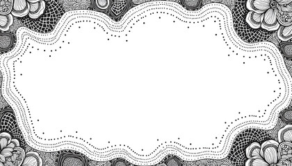 Wall Mural - zentangle drawing art style with geometric patterns on notebook page