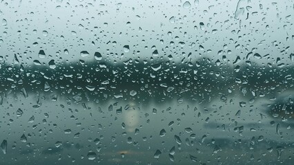 Poster - Looking outside a window after rainfall, surfaces glistening and slippery, with crisp and clean air