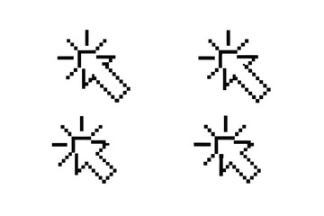 Aufkleber - Four Computer Mouse Cursors Design in Various Styles and Colors Vector Illustration
