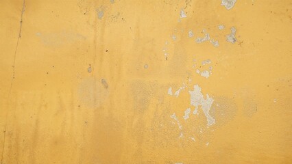 Poster - A grungy, aged yellow wall surface with visible wear and tear, suitable for background designs, copy space, and creative artwork.