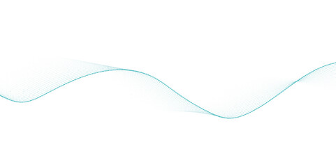 Poster - Blue dotted wave line pattern. Flowing dot particles wave pattern halftone black gradient smooth curve shape isolated on transparent background.	
