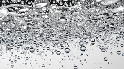Poster - Isolated water bubbles on a monochrome background.