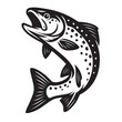 © Shafiavect - Brown trout logo bold jumping fish vector.eps