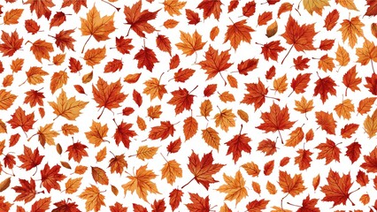 Wall Mural - Anime-inspired design featuring fall foliage on a light background