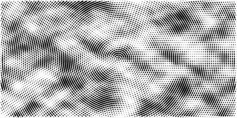Fototapete - Halftone gradient explosion pattern. Abstract halftone vector dots background. Fireworks dots pattern. Pop Art, Comic small dots.