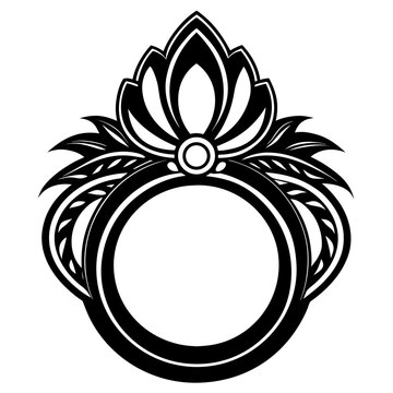 Tapestry Ring vector clean black silhouette design white background