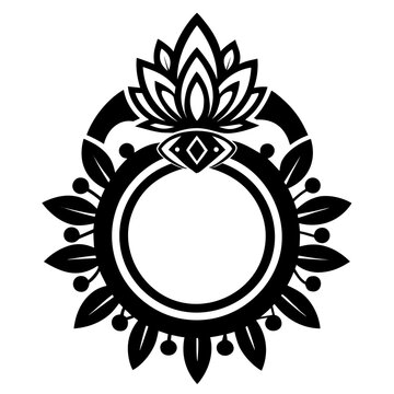 Tapestry Ring vector clean black silhouette design white background
