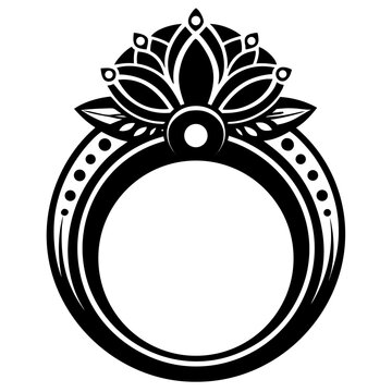 Tapestry Ring vector clean black silhouette design white background