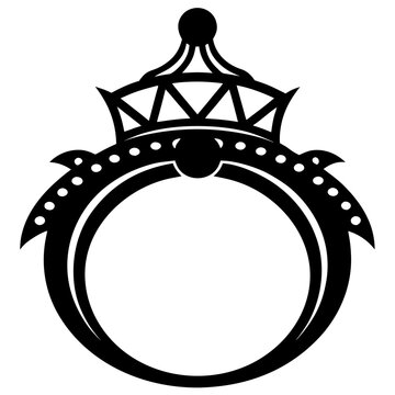 Tapestry Ring vector clean black silhouette design white background