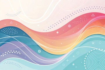 Aufkleber - Smooth pastel color gradients create a dynamic and modern abstract background, featuring flowing lines and geometric shapes