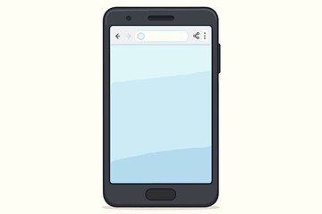 Aufkleber - Smartphone web browser mockup with blank gradient screen, modern mobile phone template for app/site interface presentation, cartoon vector illustration isolated on white background