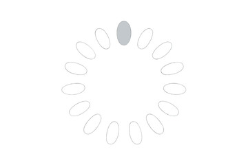 Poster - Minimalist white loading spinner animation, oval ellipse progress wheel, clean UI circular preloader icon on transparent light background, vector cartoon indicator for app design
