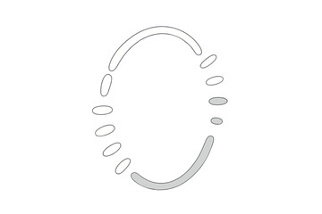 Poster - Oval loading wheel progress indicator icon, spinning preloader animation graphic, dotted ellipse buffering circle, clean minimalist UI/UX waiting loader, vector cartoon on transparent background