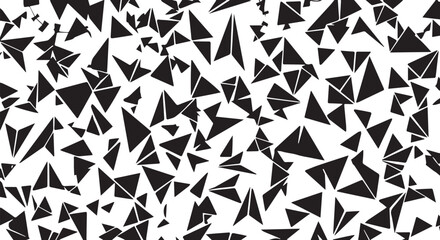 Poster - Abstract black triangles geometric pattern isolated on transparent background
