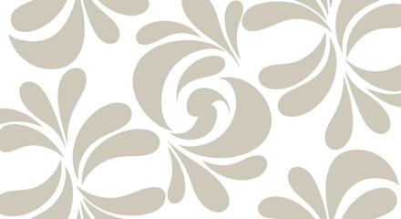 Poster - Abstract floral pattern with swirling elements isolated on transparent background