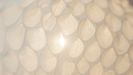 Poster - Close-up of a white paper lantern with bright light overexposure on an abstract backdrop