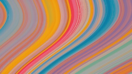 Poster - Striking abstract composition with multihued lines and stripes
