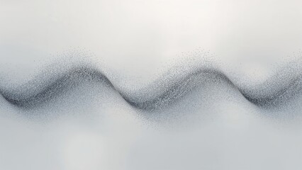 Leinwandbilder - Dotted wave background in gray and white representing innovation in technology and data management.