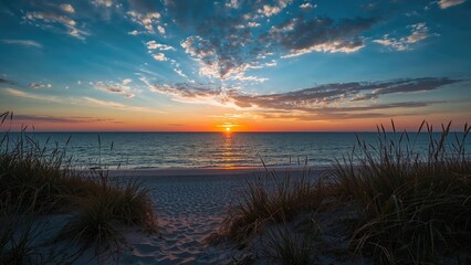 Wall Mural - stunning evening glow on the water's edge