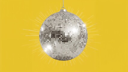 Poster - Shiny party orb displayed on a bold yellow canvas