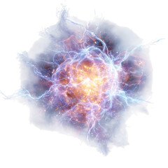 Aufkleber - Glowing Plasma Burst with Energy and Light Effects in Sci-Fi Style Isolated on Transparent Background
