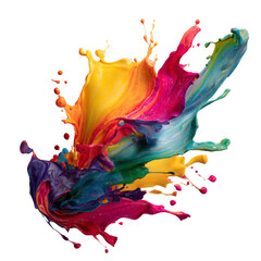 Poster - Vibrant Abstract Splash of Colorful Paint and Ink Isolated on White Background for Creative Designs and Artwork
