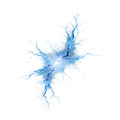 Poster - Stunning Electric Spark Burst Isolated on Dark Background with Colorful Energy Tendrils