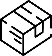 Fototapete - Minimalistic Modern Rounded Outline Box Icon