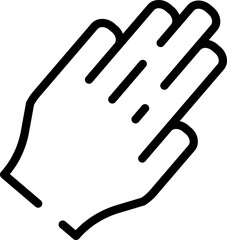 Aufkleber - Minimalistic Modern Rounded Outline Hand Icon