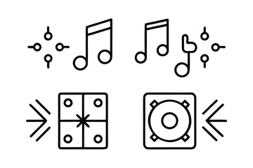 Aufkleber - Minimalist Illustration with Four Geometric Shapes in Red Green Blue and Yellow