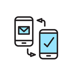 Poster - Modern Smartphone Email Confirmation:  Successful Message Transfer Icon