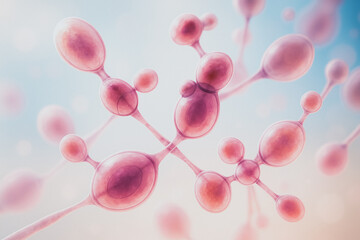 Poster - Microscopic Cellular Structures: Intricate network of interconnected cellular structures showcasing the complexity and beauty of biological systems, emphasizing the microscopic universe within us.