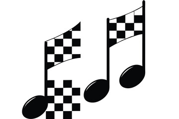 Poster - Minimalist Image of Two Musical Notes Simple Design with Musical Elements