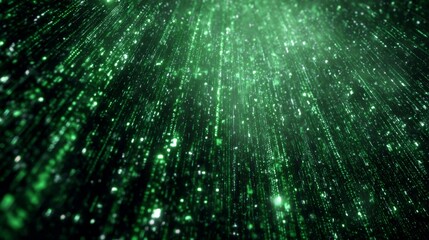 Aufkleber - Abstract Green Matrix Code Rain with Blended Effects in Digital Style