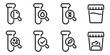 © thrash - Medical laboratory blood, urine, sperm and stool test editable stroke outline icons set transparent background flat vector illustration.