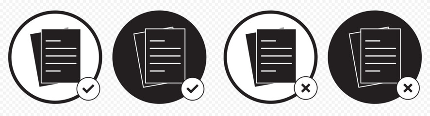Poster - Set of DOC File Icons with X Mark – Document Error Symbols. 