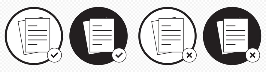 Poster - Set of DOC File Icons with X Mark – Document Error Symbols. 