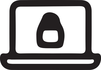 Aufkleber - Black laptop screen displaying a simple icon computer