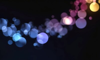 Poster - Abstract background with colorful glowing circles on a dark surface creating a bokeh effect
