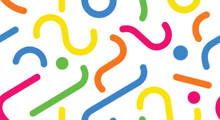 Poster - Colorful abstract wavy lines and dots isolated on transparent background