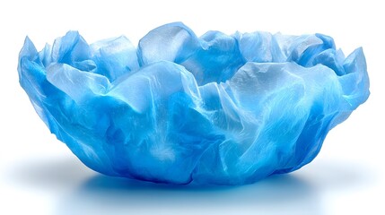Poster - A vibrant, light blue, sculpted bowl-like form.