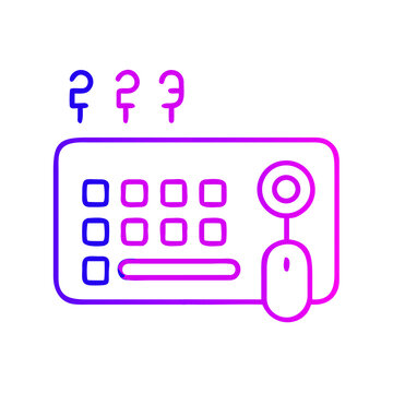 Neon keyboard icon vector illustration for graphic design and logo in modern and simple style