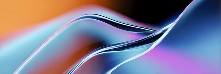 Poster - Abstract Wavy Lines with Gradient Colors