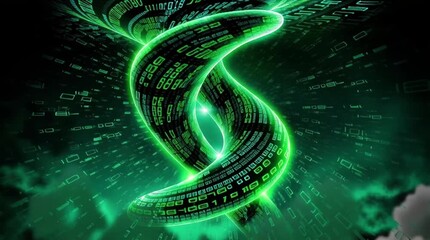 Poster - Abstract digital tunnel network with glowing neon lines, futuristic technology background, representing connection, data flow, and innovation.
