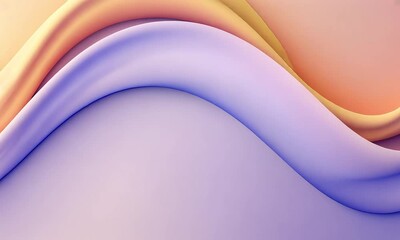 Poster - Abstract pastel waves flowing smoothly with peach pink and lavender color gradient background art