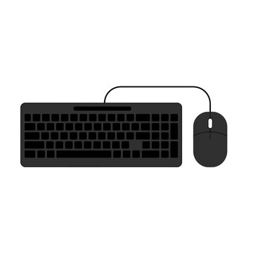 Sleek Black Keyboard and Mouse Set for Computer Input and Control