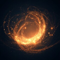 Poster - Abstract golden lights swirl on a dark background evoking cosmic energy and magic