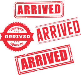 Poster - Arrived Seal and Level Typography Vector design